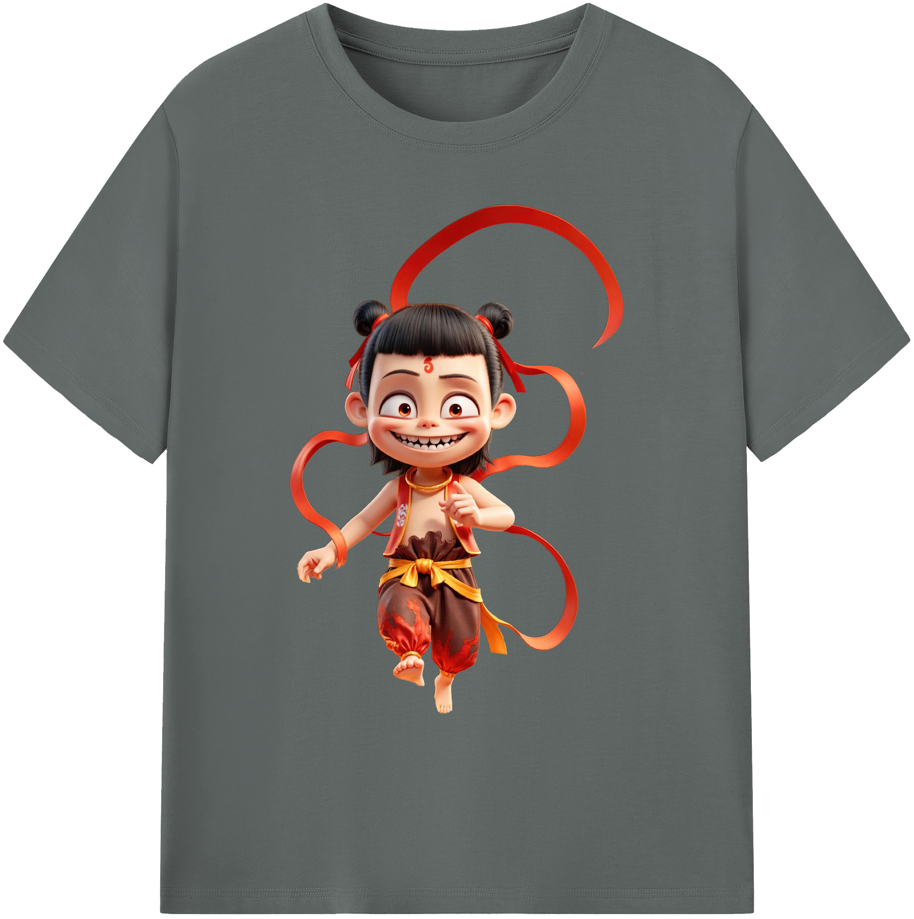 （画像用） Ne Zha 2 ナタ 魔童の大暴れ 綿100％ メンズ半袖Tシャツ｜肌触りやわらか＆通気性